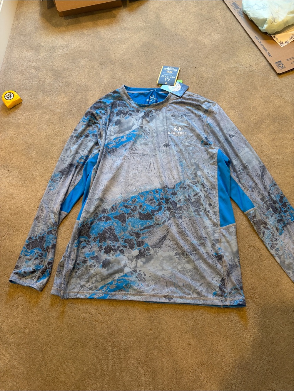NWT Realtree Blue & Gray Camo Performance Reversible Lightweight Long Sleeve